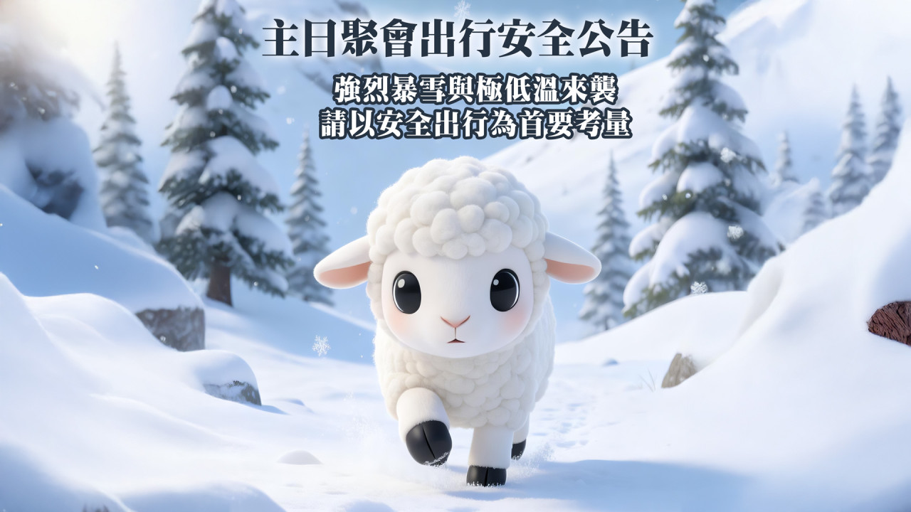 【主日聚會出行安全公告】强暴雪與極低溫來襲，請以安全出行為首要考量
